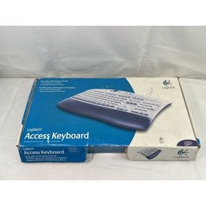 Vintage Logitech Access‎ Keyboard Wired PS/2 Model 967228-0403 New White